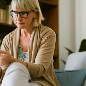 Woman using smart phone